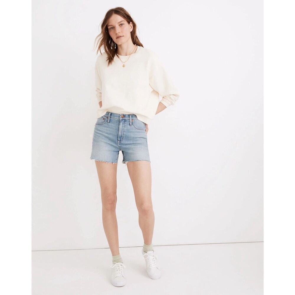 Madewell High-Rise Denim Shorts in Watt Wash Size 25 Cotton Hemp Stretch Women’s
